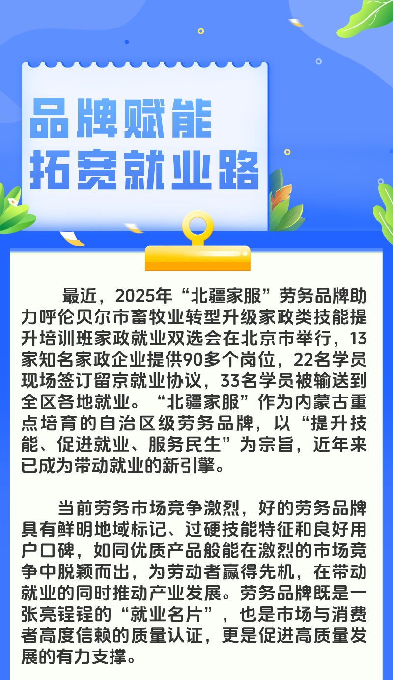 品牌赋能拓宽就业路